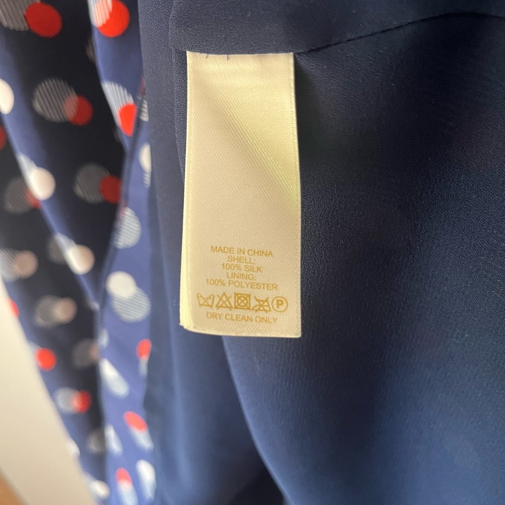 Kate Spade 100% Silk Holland Navy A-Line Skirt - Picture 4 of 6